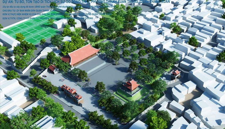 Phối cảnh Dự án tu bổ, tôn tạo di tích lịch sử Gò Đống Thây, phường Thanh Xuân Trung.