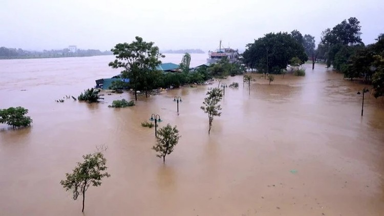 Lũ trên sông Thao tiếp tục lên cao. Ảnh minh họa