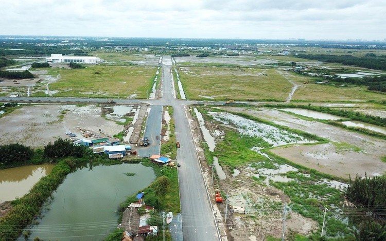 Dự án Khu đô thị Phước Lại được thực hiện trên diện tích 820 ha tại xã Phước Lại, huyện Cần Giuộc, tỉnh Long An. Ảnh: Song Lê