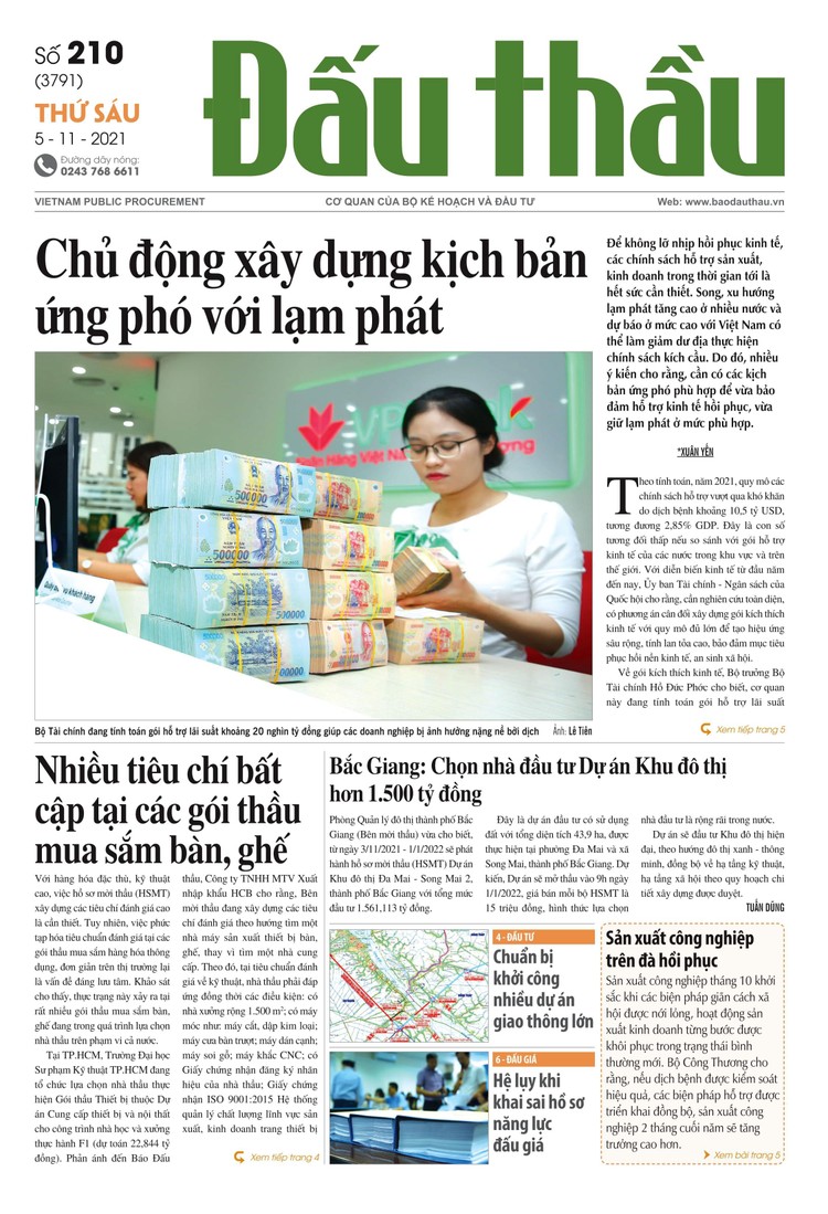 Báo Đấu thầu số 210 ra ngày 5/11/2021