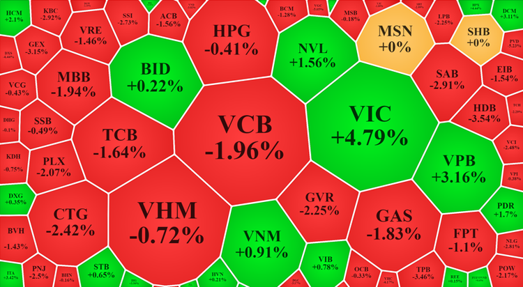 VIC tỏa sáng giữa "rừng" blue-chips giảm giá hôm nay.