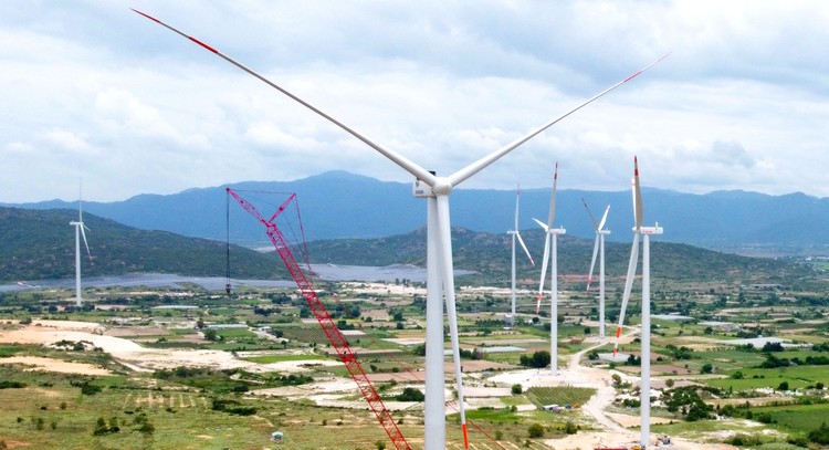 Nhiều dự án điện gió chuyển tiếp “bất động” gần 2 năm chờ đàm phán giá điện. Ảnh: Văn Cường