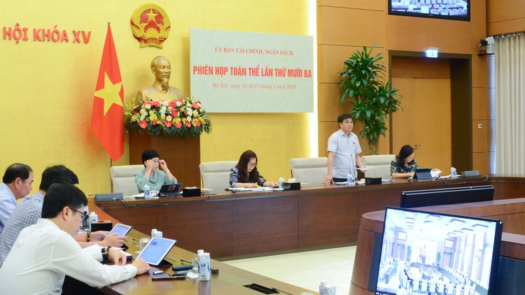 Tại cuộc họp thẩm tra của Ủy ban Tài chính - Ngân sách của Quốc hội, các đại biểu đề nghị đánh giá cụ thể tác động dự kiến của chính sách giảm thuế giá trị gia tăng 2%. Ảnh: Bảo Yến