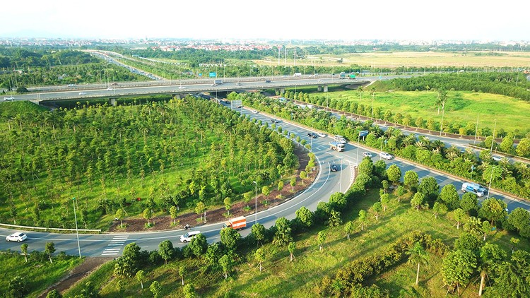 UBND TP. Hà Nội dự kiến khởi công 4 gói thầu xây lắp thuộc Dự án thành phần 2.1 của Dự án đường Vành đai 4 - Vùng Thủ đô Hà Nội trong tháng 6/2023. Ảnh: Lê Tiên