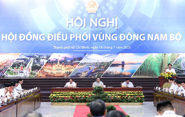 Hội đồng điều phối vùng thực hiện chức năng giúp Thủ tướng Chính phủ nghiên cứu, chỉ đạo, điều phối, giải quyết những công việc quan trọng, liên ngành về liên kết vùng, phát triển bền vững vùng Đông Nam Bộ. Ảnh: VGP