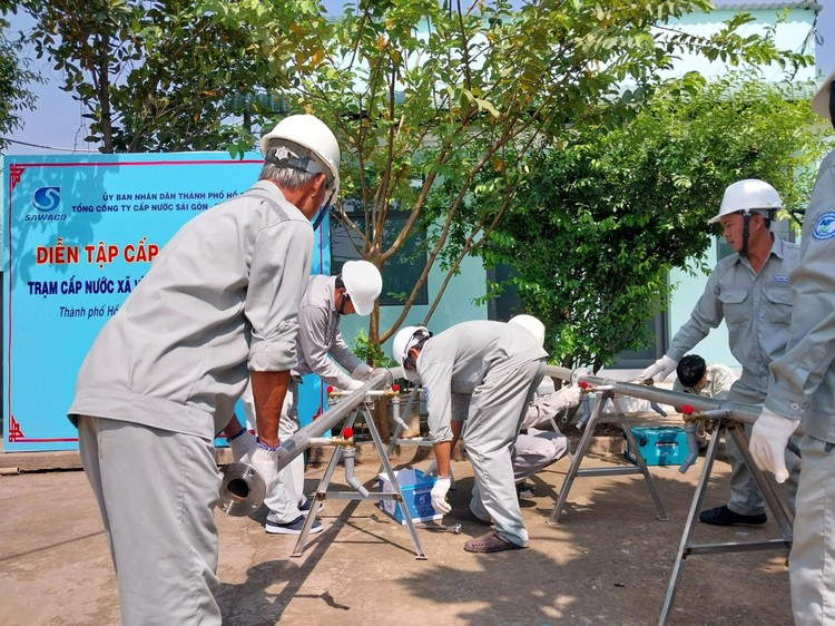 Tổng công ty Cấp nước Sài Gòn tổ chức diễn tập cấp nước an toàn