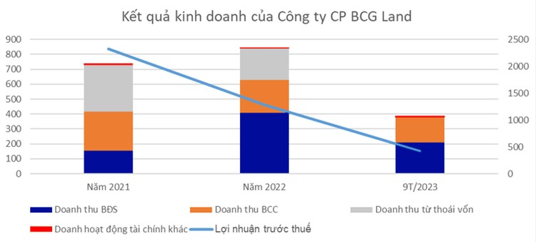 Nguồn: Báo cáo tài chính hợp nhất của BCG Land. Đơn vị tính: tỷ đồng