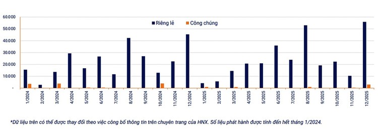 Giá trị trái phiếu doanh nghiệp đáo hạn giai đoạn 2024 - 2025. Nguồn: VBMA