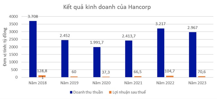 (Nguồn: Tổng hợp từ Báo cáo tài chính công ty mẹ Hancorp)