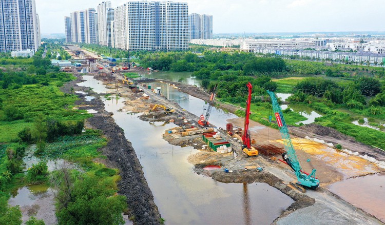 Dự án Vành đai 3 đoạn qua TP.HCM dài hơn 47 km, đi qua địa bàn TP.Thủ Đức, huyện Bình Chánh, Hóc Môn và Củ Chi. Ảnh: Lê Tiên