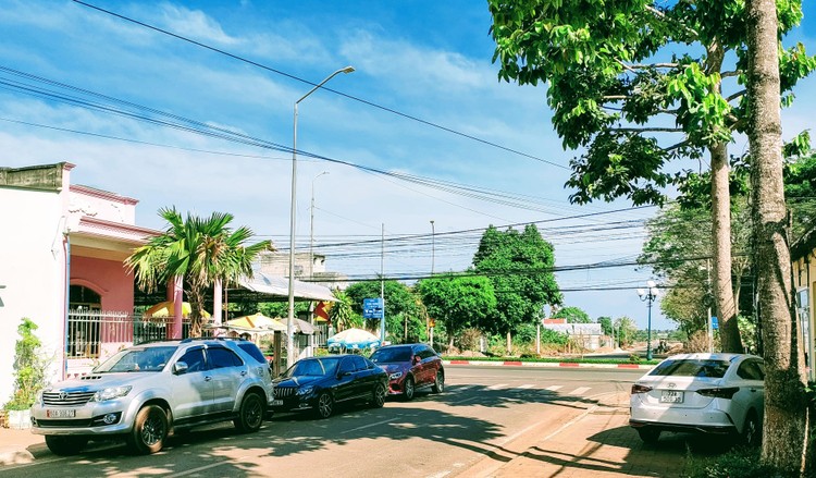 Xe hơi của khách hàng từ các nơi khác tìm về huyện Châu Đức, tỉnh Bà Rịa - Vũng Tàu mua đất. Ảnh: Ngô Bảo Tín