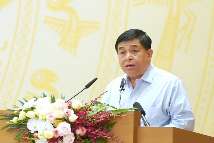 Bộ trưởng Bộ Kế hoạch và Đầu tư Nguyễn Chí Dũng báo cáo tại Phiên họp Chính phủ trực tuyến với các địa phương 6 tháng đầu năm 2019  (ảnh: CP)
