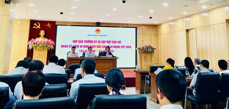Thứ trưởng Bộ Công Thương Nguyễn Sinh Nhật Tân chủ trì cuộc họp báo thường kỳ quý II/2024 do Bộ Công Thương tổ chức ngày 19/6