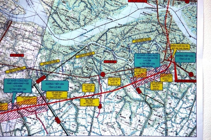 Nhà đầu tư và doanh nghiệp dự án cao tốc Trung Lương - Mỹ Thuận đang vi phạm nhiều điều khoản trong hợp đồng BOT đã ký với Bộ GTVT (Trong ảnh: Sơ đồ hướng tuyến cao tốc Trung Lương - Mỹ Thuận).