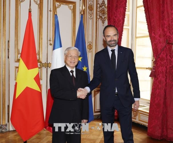 Tổng Bí thư Nguyễn Phú Trọng hội kiến Thủ tướng Pháp Édouard Philippe