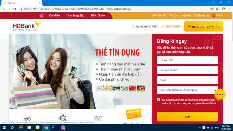 Website mới của HDBank có cấu trúc thông tin khoa học, tối giản, giao diện thân thiện