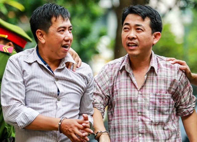 Bị can Cường và Hùng (bìa phải) đối mặt với mức án tử hình.