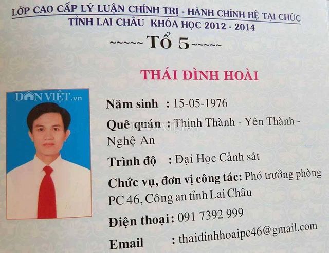 Công an tỉnh Lai Châu xác nhận ông Hoài đã dùng bằng cấp giả và đang đề xuất hình thức xử lý lên Bộ Công an (Ảnh: Dân Việt).