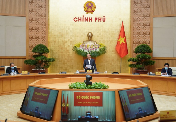 Thủ tướng chủ trì phiên họp Chính phủ thường kỳ tháng 3/2020. Ảnh: VGP