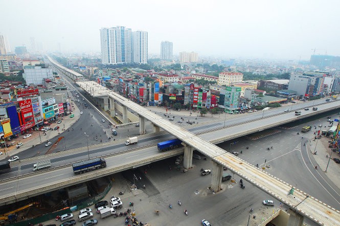 Khu vực nhà ga Vành đai 3 (quận Thanh Xuân, Hà Nội) thuộc dự án đường sắt đô thị Cát Linh - Hà Đông chậm tiến độ do các nhà thầu phụ bị tổng thầu nợ tiền thi công - Ảnh: Nguyễn Khánh