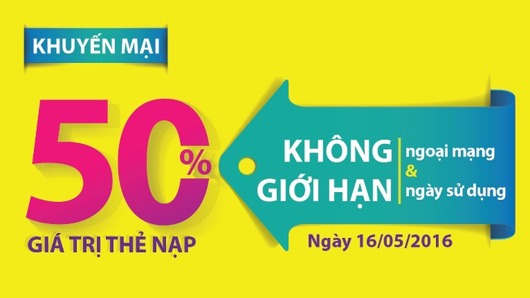 Viettel dồn dập khuyến mại 50% thẻ nạp