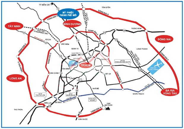 Bản đồ quy hoạch giao thông liên vùng Phía Nam Việt Nam