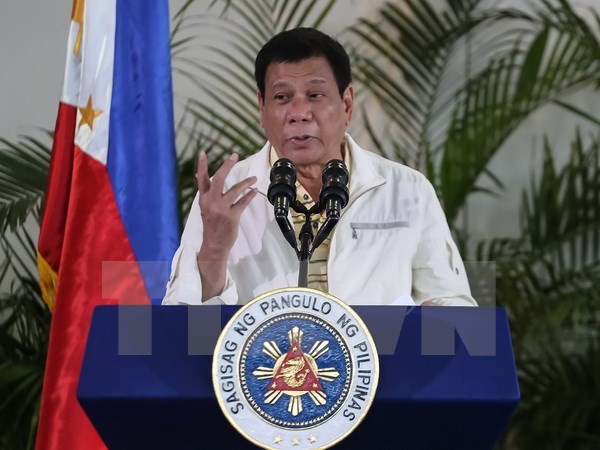 Tổng thống Philippines Rodrigo Duterte. (Nguồn: AFP/TTXVN)