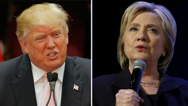 Donald Trump (trái) và Hillary Clinton. Ảnh:CBS