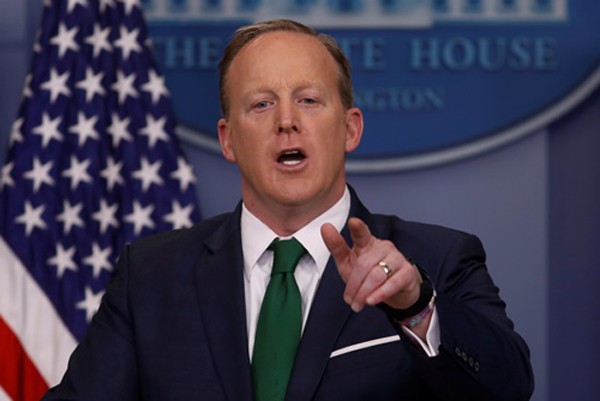 Người phát ngôn Nhà Trắng Sean Spicer. Ảnh:Reuters.