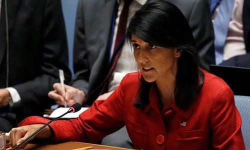 Đại sứ Mỹ tại Liên Hợp Quốc Nikki Haley. Ảnh:Reuters.