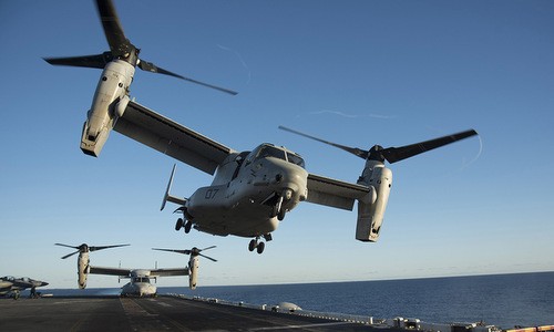 Trực thăng lai MV-22 tham gia diễn tập ngoài khơi Australia. Ảnh:Aviationist.