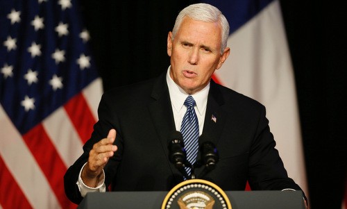 Ông Mike Pence kêu gọi Nam Mỹ cắt quan hệ với Triều Tiên. Ảnh:Reuters.