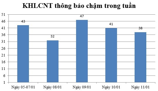 Ngày 11/01: Có 38 thông báo kế hoạch lựa chọn nhà thầu chậm