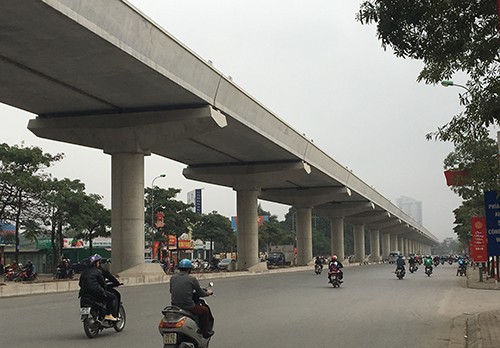 Tuyến đường sắt đô thị Nhổn - ga Hà Nội được điều chỉnh tiến độ chậm 5 năm so với dự kiến. Ảnh:Xuân Hoa