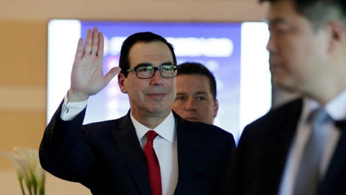 Bộ trưởng Bộ Tài chính Mỹ Steven Mnuchin tại Bắc Kinh hôm 3/5 - Ảnh: Reuters