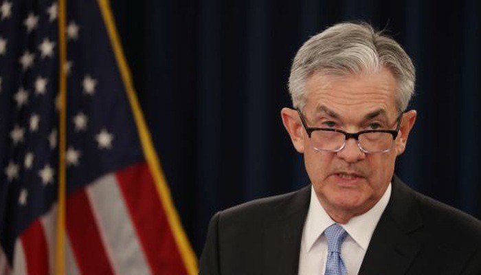 Chủ tịch FED Jerome Powell trong cuộc họp báo ngày 21/3 - Ảnh: CNBC.