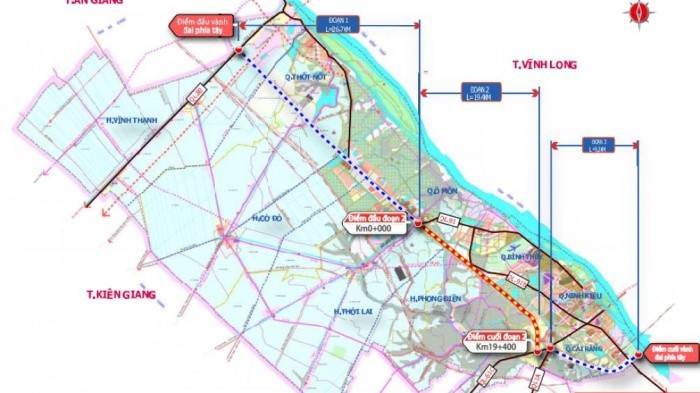 Bản đồ dự án đường vành đai phía Tây Cần Thơ
