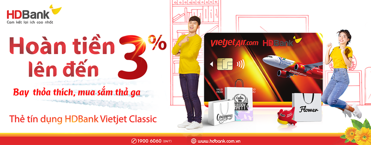 Mở thẻ siêu tốc, chớp ngay deal sốc cùng thẻ Tín dụng HDBank Vietjet