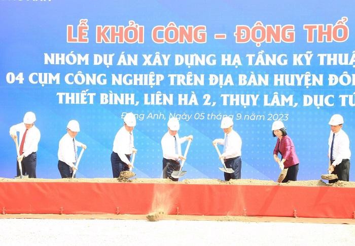 Quang cảnh lễ khởi công 4 cụm công nghiệp tại huyện Đông Anh