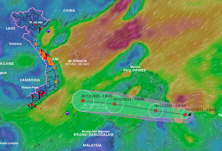 Dự báo diễn biến của bão Jelawat trong những ngày tới. Ảnh: NCHMF