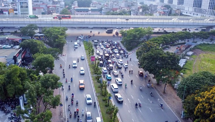 Vị trí dự kiến triển khai dự án hầm chui 6 làn xe nhằm giải toả áp lực giao thông cho nút giao Hoàng Quốc Việt - Phạm Văn Đồng - Trần Vỹ