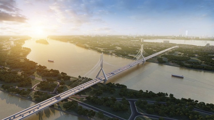 Phối cảnh cầu Tứ Liên 