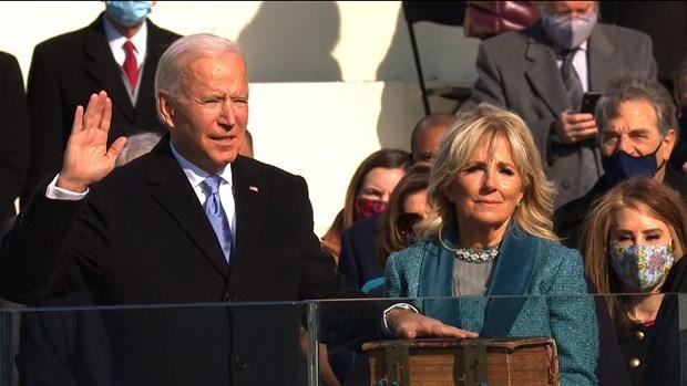 Tân Tổng thống Mỹ Joe Biden tuyên thệ nhậm chức. (Ảnh: CNN)