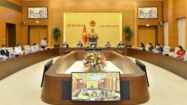 Chủ tịch Quốc hội Vương Đình Huệ chủ trì buổi làm việc với Văn phòng Quốc hội về chuẩn bị cho Kỳ họp thứ 2 Quốc hội khóa XV. Ảnh: Nghĩa Đức