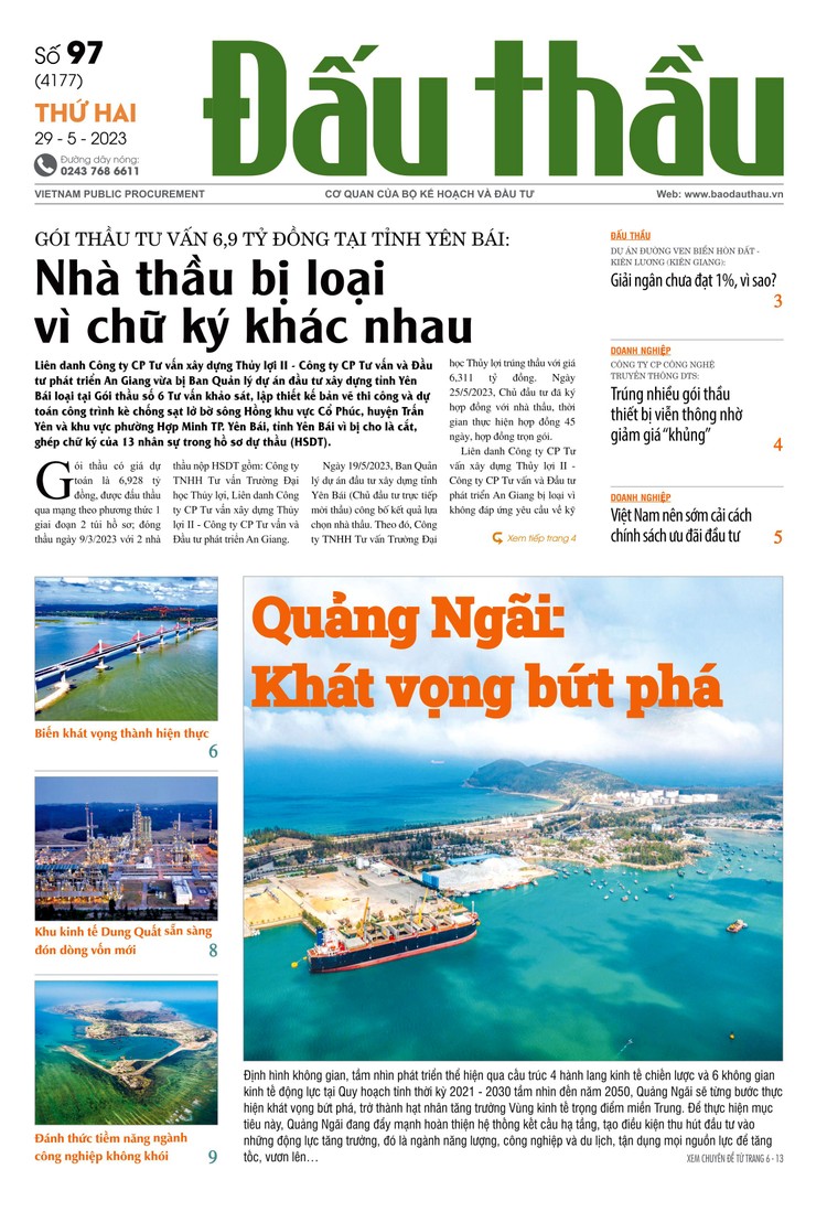 Báo Đấu thầu số 97 ra ngày 29/5/2023