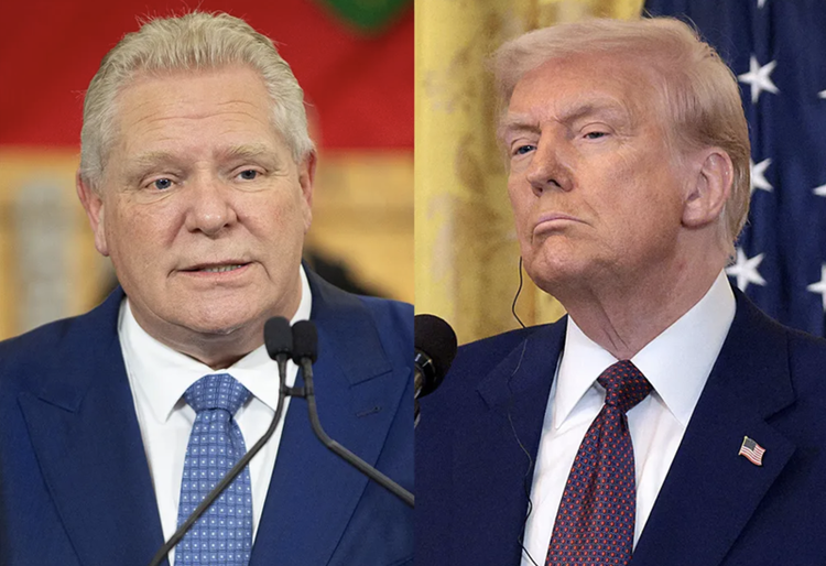 Thủ hiến Ontario Doug Ford (trái) và Tổng thống Mỹ Donald Trump