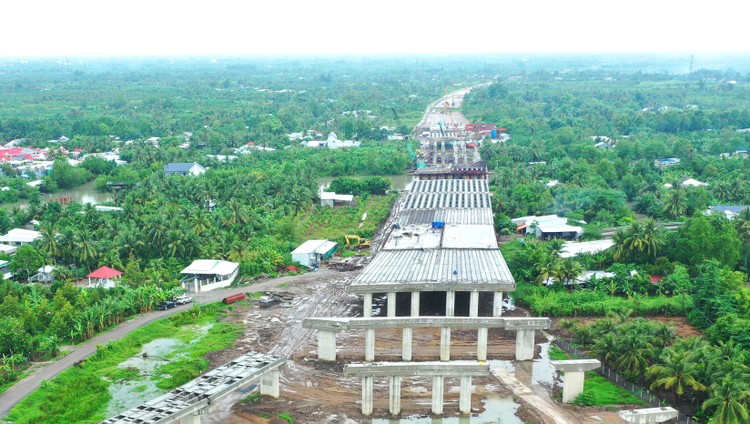 Tại Đồng bằng sông Cửu Long, 6 dự án giao thông có kế hoạch hoàn thành trong năm 2025. Ảnh: Tiên Giang