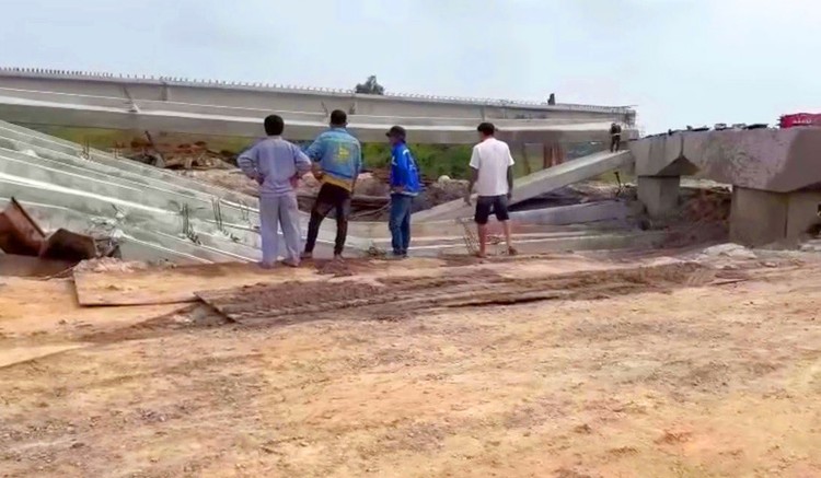 Dự án thành phần 3 thuộc cao tốc Biên Hòa - Vũng Tàu có tổng chiều dài tuyến 19,5 km với 11 cầu, trong đó cầu Suối Nhum dài 152,52 m. Ảnh: BV