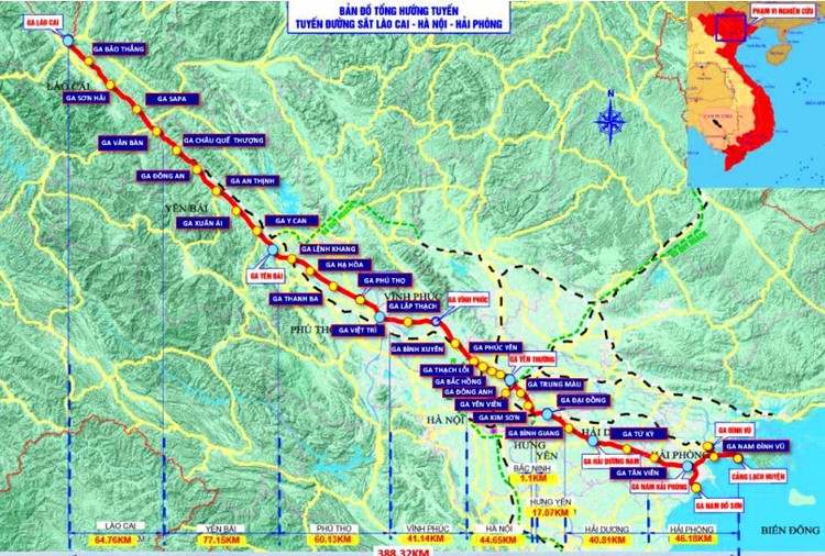 Việc đầu tư xây dựng Dự án Đường sắt Lào Cai - Hà Nội - Hải Phòng dự kiến tạo ra thị trường xây dựng với giá trị khoảng 4,4 tỷ USD. Ảnh: NC st