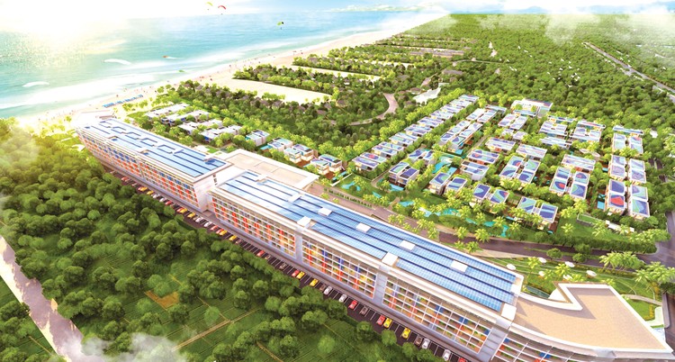 Dự án Malibu Hội An được triển khai trên quỹ đất rộng 110.317 m2, với quy mô 675 căn hộ 5 sao, 96 căn biệt thự. Ảnh minh họa: Phú An
